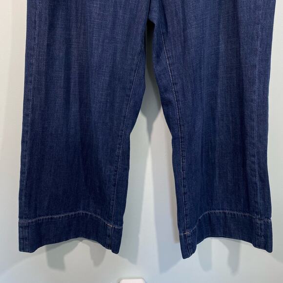 GAP Women Blue Medium Wash High Rise Wide Leg Jeans Size 18/34R - Picture 7 of 8